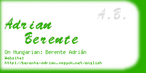 adrian berente business card