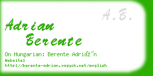 adrian berente business card
